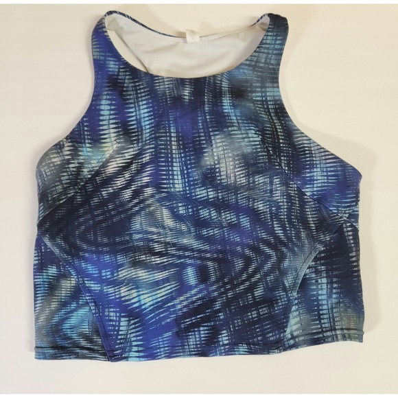 Lululemon Invigorate Crop Top Shelf Bra SZ S Athletic Yoga Blue Stretch Exercise - Picture 1 of 7